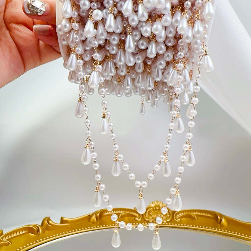 Pearl Trim Chain - 0,5 M 1M perla de imitación