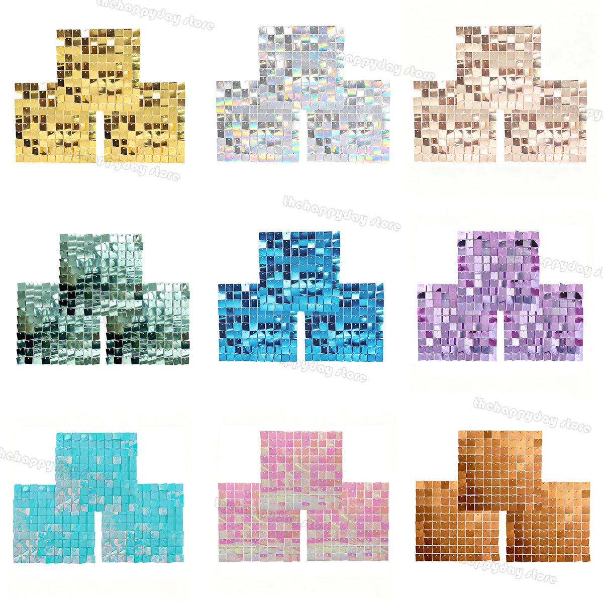 Sequin Fabric Panel - Paneles de Fondo Brillantes para Pared,