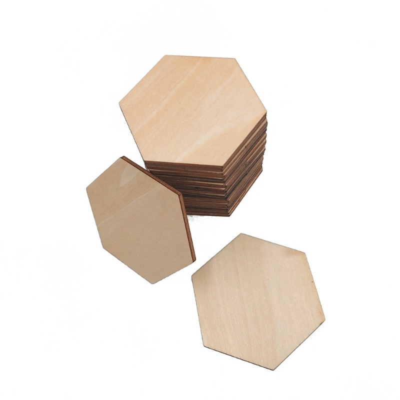 Rebanadas hexagonales de mader - Christmas Craft Embellishment reseña y precio