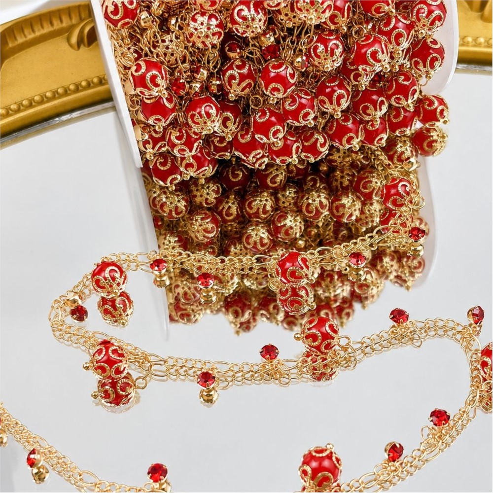 Cadena de latón con cuentas de - Pearl Trim Chain reseña y precio