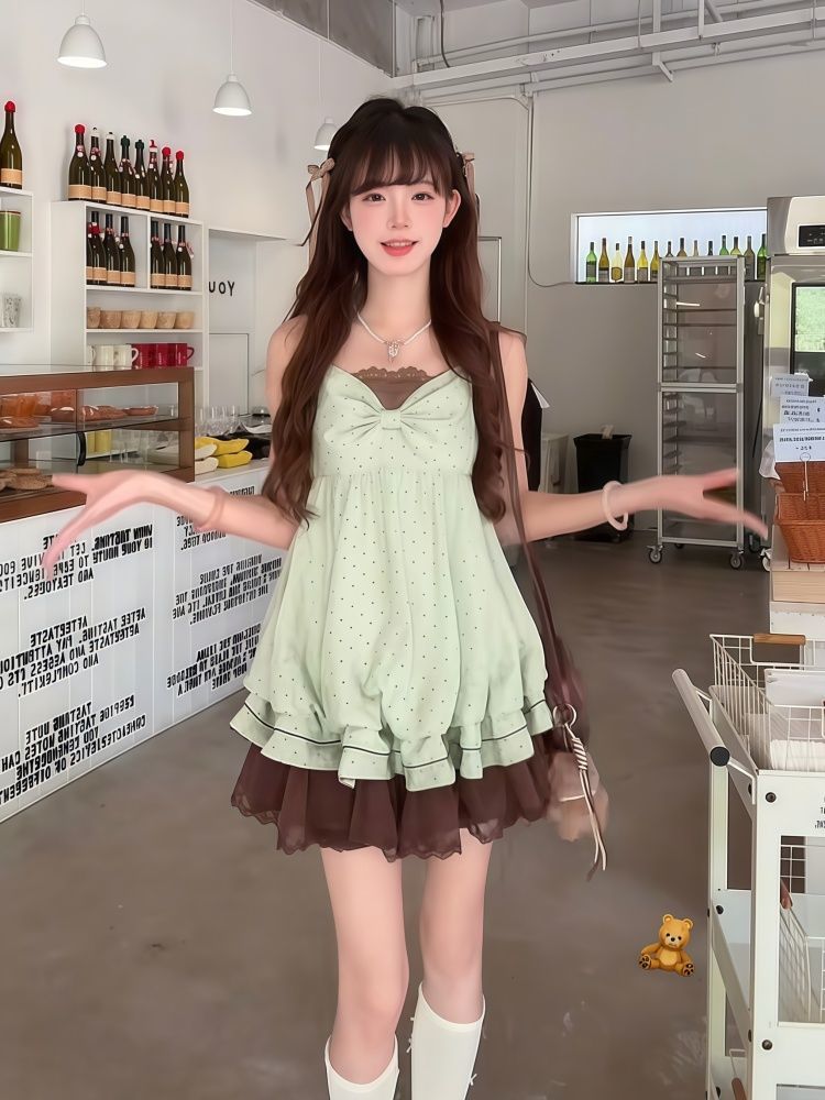 Vestido Mini Coqueta Coreano c - Elastic Lace Trim reseña y precio